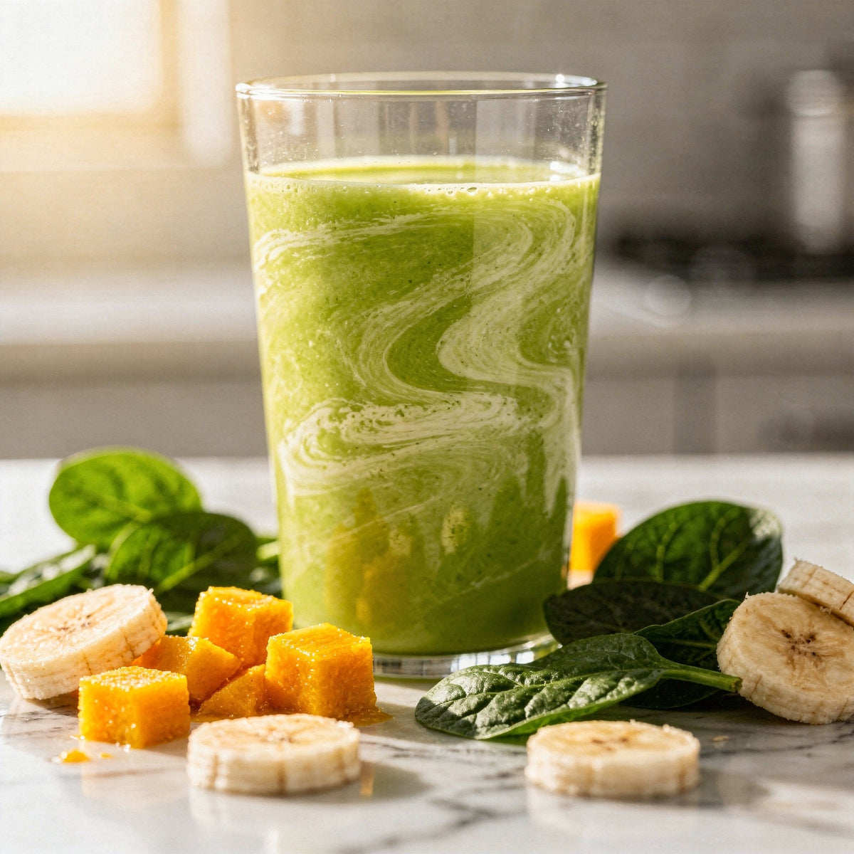 Smoothie vert à la mangue