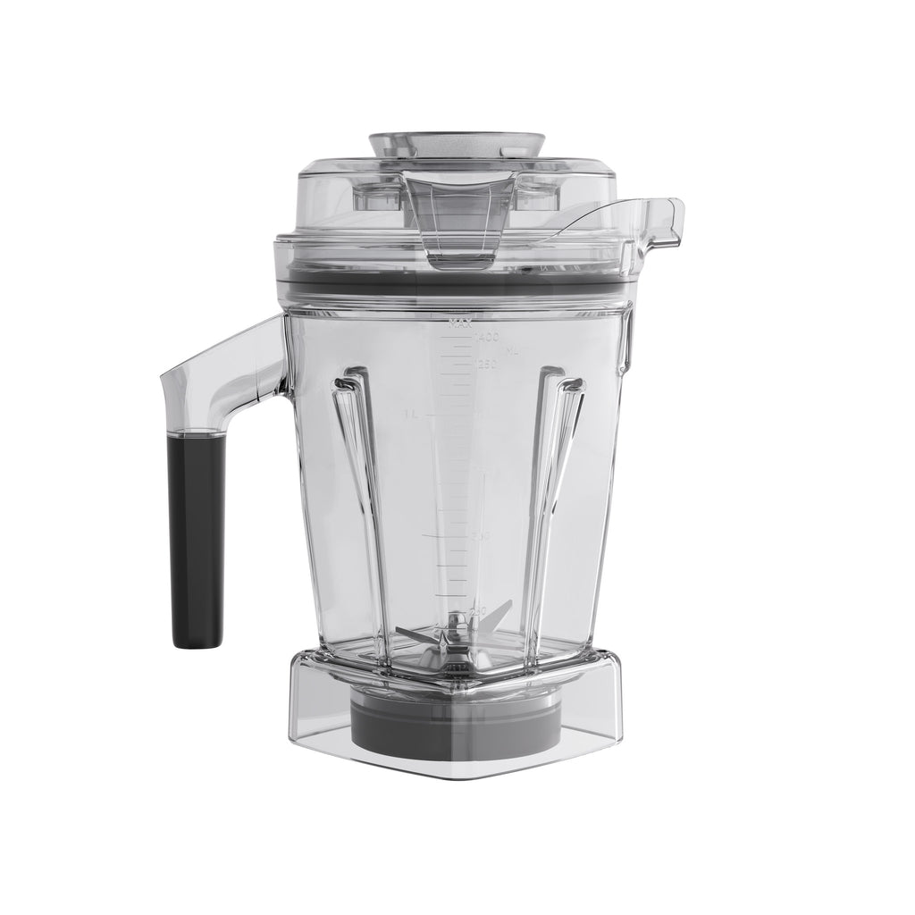 Pojemnik Vitamix X 1,4 l z lewej strony, z przezroczystą pokrywą Tritan i uchwytem Soft-Grip
