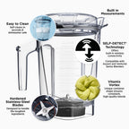 Vitamix X container 2.0 L low-profile: SELF-DETECT, Vitamix vortex, hardened stainless steel blades, dishwasher-safe