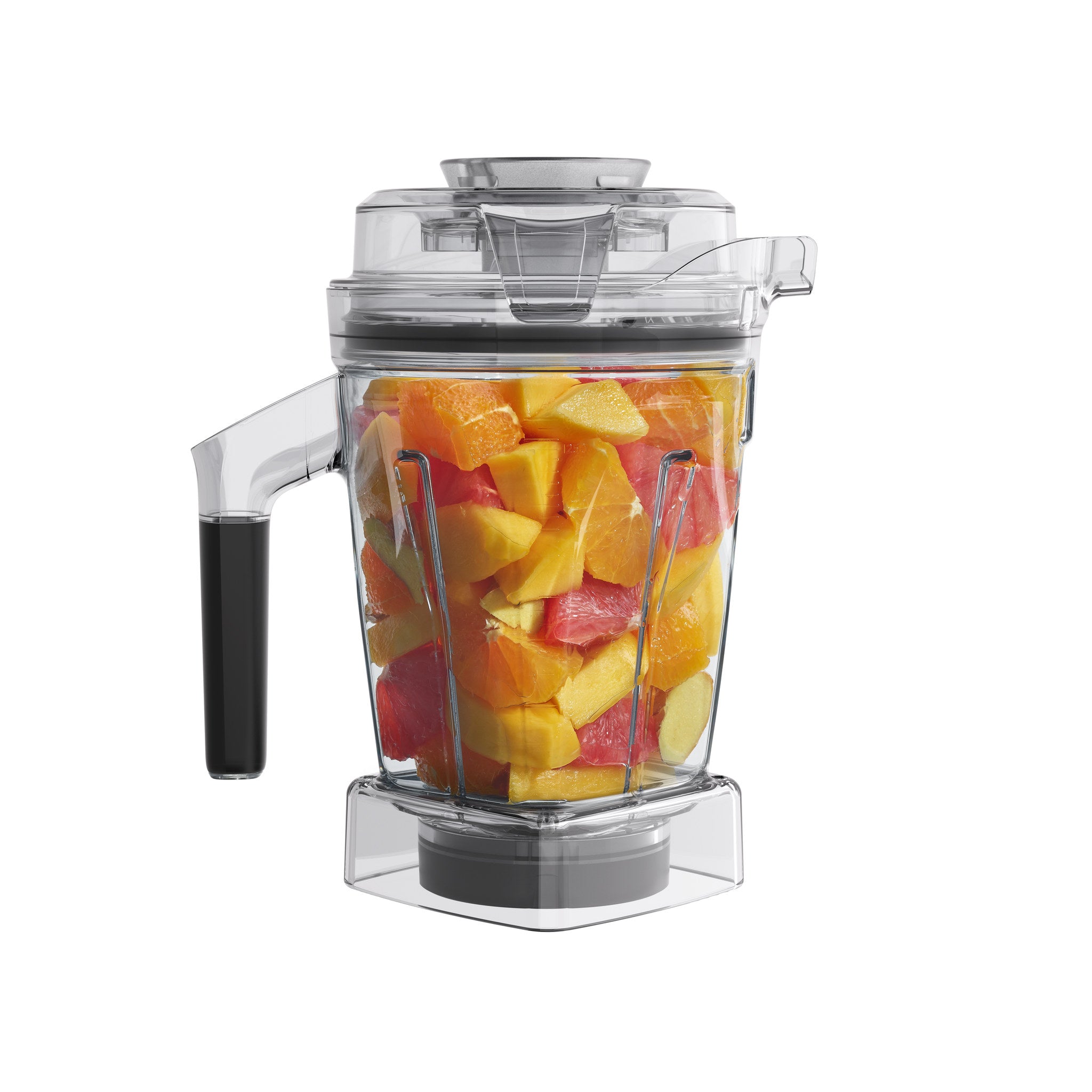 Vitamix X container 1.4 L filled with fruit, on the Ascent X
