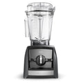 Vitamix Ascent A2500i in mattem Schiefergrau mit 2,0-L-Interlock-Behälter — Frontansicht mit Timer-Display und intuitiver Bedienung