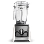 Vitamix Ascent A2500i in elegantem Weiß mit 2,0-L-Interlock-Behälter — Frontansicht mit LED-Timer und 3 Automatikprogrammen