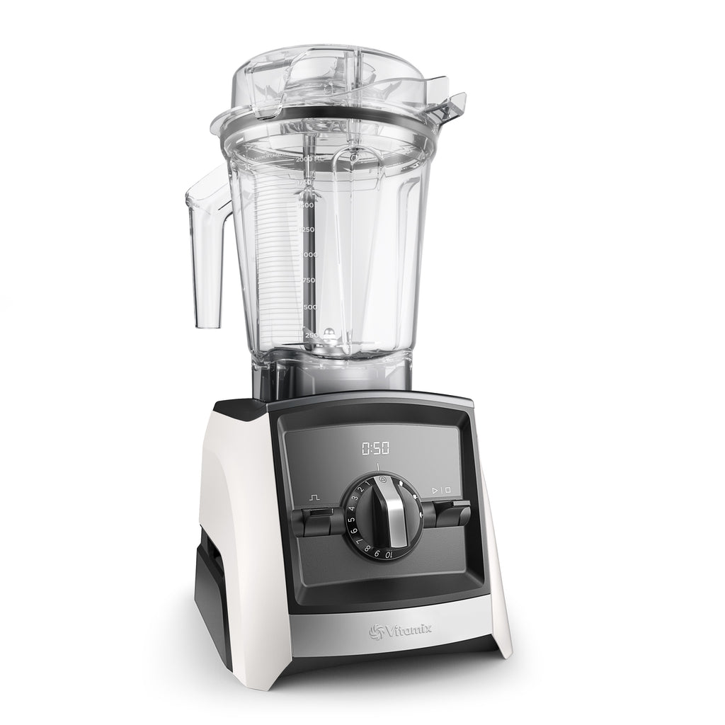 Vitamix Ascent A2500i in Weiß — Schrägansicht von vorne links mit zeitlosem Premium-Design