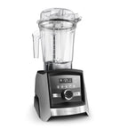 Vitamix Ascent A3500i in gebürstetem Edelstahl — Schrägansicht mit Touch-Display und Premium-Edelstahl-Design