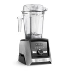 Vitamix Ascent A3500i in gebürstetem Edelstahl — rechte Seitenansicht mit Touch-Display, 5 Programmen und Premium-Finish