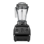 Vitamix Explorian E310 Hochleistungsmixer in Schwarz — Frontansicht mit 10-Gang-Drehregler und Pulstasten mit 1,4-L-Behälter