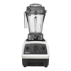 Vitamix Explorian E310 Hochleistungsmixer in Weiß — Frontansicht mit 10-Gang-Drehregler und Pulstasten mit 1,4-L-Behälter