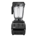 Vitamix Explorian E320 Hochleistungsmixer in Schwarz — Frontansicht mit 10-Gang-Drehregler und Pulstasten mit 2,0-L-Low-Profile-Behälter