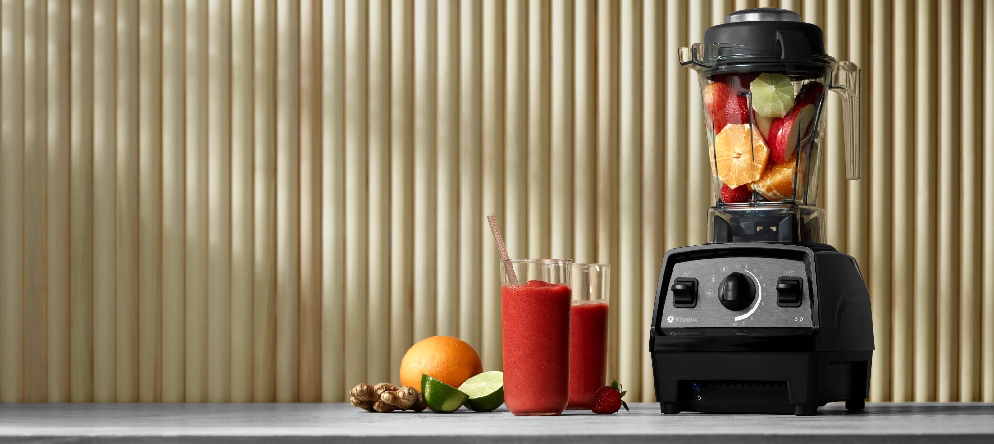 Vitamix Explorian E510 — banner prodotto con il frullatore ad alte prestazioni