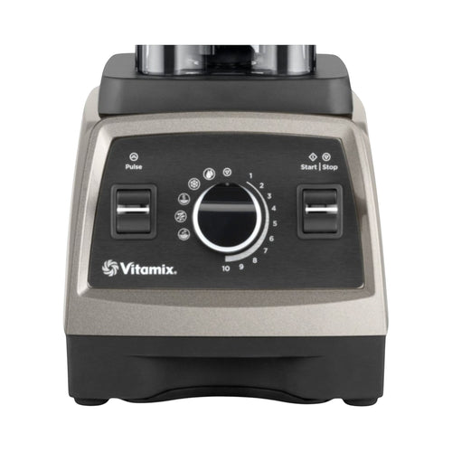 Vitamix Pro 750 Bedienfeld mit fünf Programmen, Drehregler und Pulse-Schalter, Perlgrau