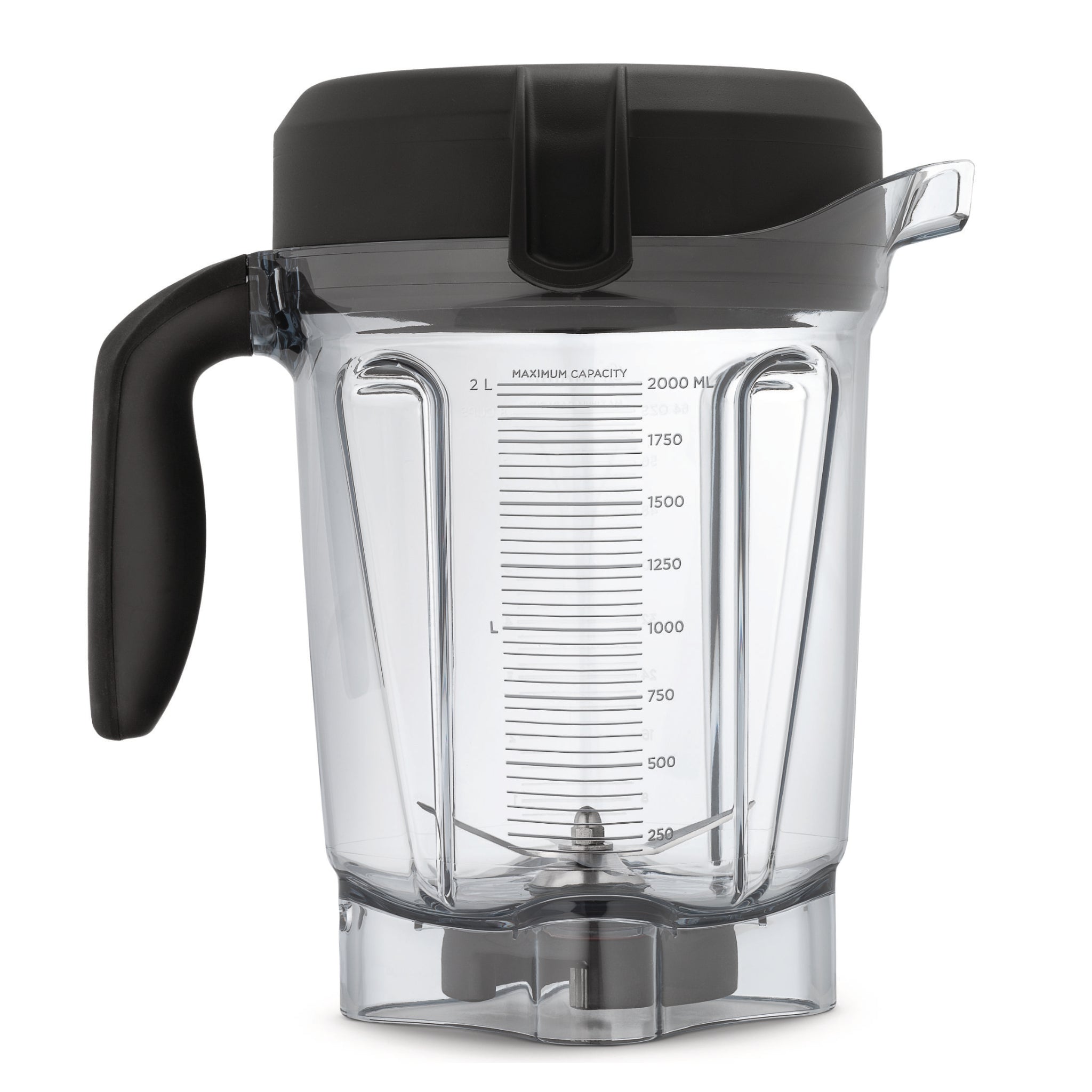 Vitamix Explorian Low Profile Behälter 2L mit schwarzem Deckel und Messmarkierungen — Ersatzbehälter für Vitamix Hochleistungsmixer